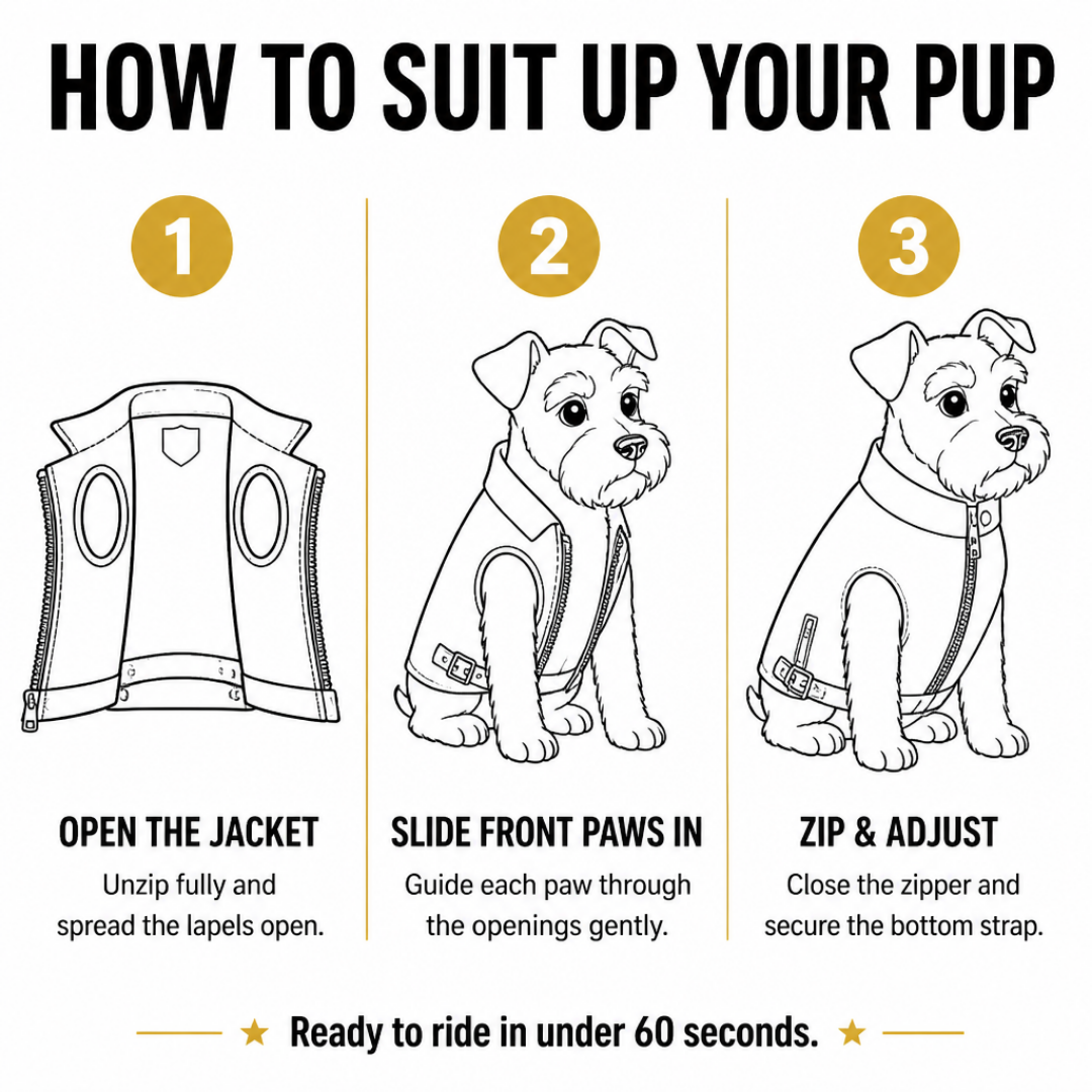 Pup Rider™ Leather Biker Jacket for Dogs