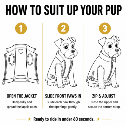 Pup Rider™ Leather Biker Jacket for Dogs